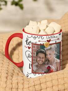 1 szt. 11 uncji spersonalizowany kubek walentynkowy ze zdjęciem, kocham cię, romantyczny kubek dla pary, spersonalizowany kubek do napojów, spersonalizowany kubek do kawy dla pary, kreatywny prezent rodzinny, specjalny prezent miłosny dla pary na walentynki