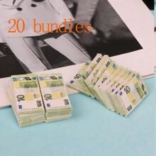 1pc Pingente de Euro de Natal, Presente de Natal, 50pcs147*81mm100 Euro Banknote, Réplica de Euro Banknote em Tamanho Real, Mini Banknote Party Game Props Podem Ser Usados como Adereços de Filme, Decoração de Festa, Brincadeiras, Artesanato de Origami de Moeda, Moeda de Cópia, Moeda Falsa, Dólar Falso, Notas Falsas, Réplica Mini e Tamanho Normal de Denominações de 100 Euros, Agite Sua Fortuna! Alguns Estilos São Aleatórios! (Estilo, Código Aleatório, Estilo de Fonte de Impressão Aleatório)