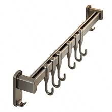 Gancho de cocina sin perforaciones, barra colgante, colgador de pala, gancho de, soporte multifuncional para cuchillos de almacenamiento montado en la pared - Gancho doble de 30 cm - Ver 6