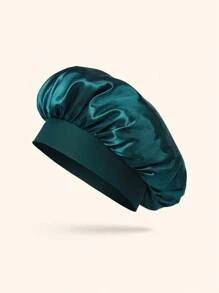 1pc Silk Bonnet For Sleeping Women Double Layer Satin Lined Hair Bonnets For Sleeping Soft Elastic Band Silk Sleep Cap For Curly Hair