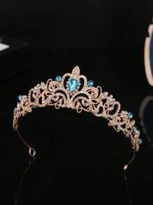 1pc Girls' Luxury Rhinestone Princess Crown Headband - Multicolor - View 5