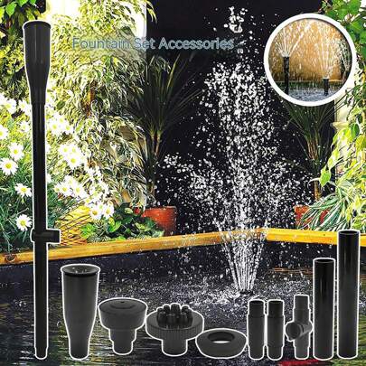 Kit de buse de pompe de fontaine 9 pièces, ensemble de têtes de pulvérisation de fontaine d'eau, kit de buse de pompe de bassin en plastique réglable en hauteur pour aquarium, bassin, piscine, aquarium, jardin, pompe submersible