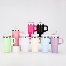 AKAZARO 1 件 14 盎司双层不锈钢隔热杯带手柄，适合旅行、露营、返校