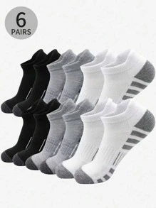 1/3/6 Paia Di Calzini Da Uomo, Calzini Sportivi, Calzini Da Basket, Calzini Da Calcio, Calzini Invisibili, Calzini Bianchi, Calzini Corti, Calzini Neri, Calzini Corti Alla Caviglia, Calzini Alla Caviglia, Design Antiscivolo Con Doppia Linea, Assorbimento Umidità, Morbidi E Traspiranti, Adatti Per E Tempo Libero, Sport All'Aperto, Stile Campus, Indossabili Tutto L'Anno, Calzini Invisibili E Corti, Per Palestra