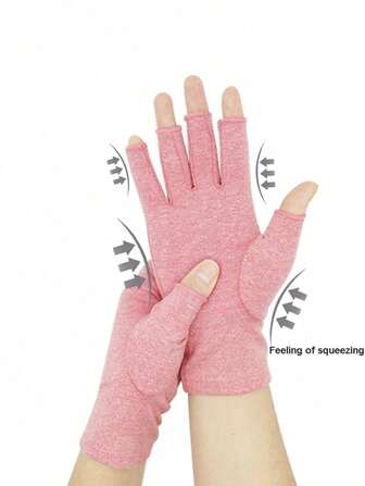 1 Pair Unisex Gloves Grey Fingerless Gloves Warm Elastic Knit Gloves For Women & Men