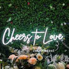 定制霓虹灯标志房间装饰个性化 LED 霓虹灯标志婚礼霓虹灯标志情人节霓虹灯礼物生日派对特殊节日礼物，婚礼背景卧室装饰可调光霓虹灯标志。 - 45cm/18in-7/8letters - 查看 4