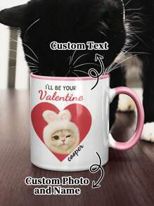 1pc 11Oz Dog Valentine's Day Gifts, With Customized Names And Photos, Simple And Heart-Shaped Designs. Valentine's Day Gifts For Dog Moms, Valentine's Day Dog Mug Gifts, Customized Dog Valentine's Day Gifts, Dog Gift Mugs For Valentine's Day, Customized Dog Mugs, Coffee Cups And Water Cups - Multicolor - View 11