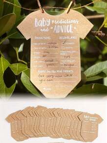 5/10/20 件性别揭示 DIY 牛皮纸装饰卡片、儿童洗礼派对装饰背景挂饰、婴儿洗礼派对装饰建议与祝福 - 棕色 - 查看 2