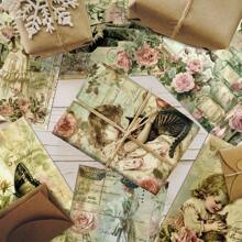 24 Sheets Flower Scrapbook Paper, Sunflower Rose Scrapbook Ppaper Pad For Art Picture Frame Clip Gift Box Packaging Decoration, Background For Student Material Paper Spring, Easter, Back To School Gifts, Mother's Day Decorations, Vision Board Decoration