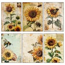 24 Sheets Flower Scrapbook Paper, Sunflower Rose Scrapbook Ppaper Pad For Art Picture Frame Clip Gift Box Packaging Decoration, Background For Student Material Paper Spring, Easter, Back To School Gifts, Mother's Day Decorations, Vision Board Decoration