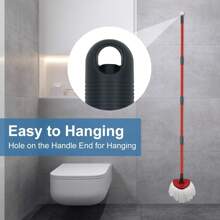 1PC Metal Coarse Thread 57.5inch Four-Section Mop Pole For Efficient Floor Cleaning,Qulable Spin Mop Replacement Handle - Mop Stick Compatible With O-Cedar Spin Mop, 4-Section 30" To 58" Mop Handle Replacement Stick, EasyWring Mop Handle For Floor - Đỏ - Xem 5