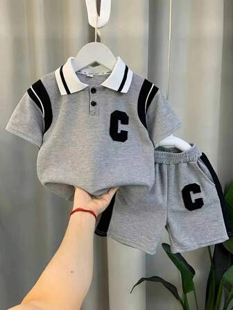 M.Dian xi Boys' Korean Style Polo Shirt Short Sleeve Outfit, Thin Casual Sports Short Sleeve Clothes,