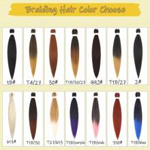1/3/7 Packs Braiding Hair Pre Stretched 20/26/30 Inch Prestretched Knotless Kanekalon Hair Long Straight Synthetic Box Braids Yaki Texture Hot Water Setting Hair Extensions, 4# - Black Brown - View 5