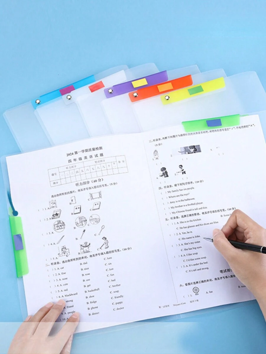 1 pièce Classeur transparent de taille A4 à 2 anneaux, dossier rotatif pour documents, convient aux étudiants et au bureau - A4 - Voir 1