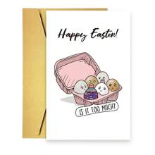 1pc Cute Happy Easter Card, Funny Easter Card With Envelope, Is It Too Much, Colorful Easter Eggs Card - Multicolor - View 6