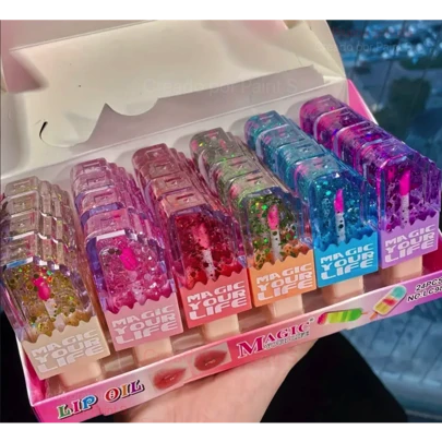 CAJA de gloss de labios con forma de paleta Helada 24 piezas