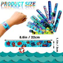 30 Peças Decorações de Festa com Tema de Oceano de Verão, Pulseiras de Bater 10 Padrões de Design, Pulseira de Amizade Snap, Brindes de Festa, Brinquedos para Praia, Piscina, Padrão Náutico de Tubarão, Pulseiras de Bater para Festa Submarina, Brindes de Festa, Brinquedos de Natação, Mar, Pulseira de Bater Animal, Brinde de Festa