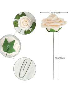 25 Peças Rosas Artificiais, Conjunto de Rosas Artificiais Verde Floresta em Gradiente - Conjunto de Buquê de Casamento DIY, Adequado para Casamento, Bolo, Decoração de Mesa de Festa