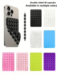 Upgrade 40 Capsules,Double-Sided Suction Cup Phone Mount, Silicone Suction Phone Case Adhesive Sticky Phone Grip Hands-Free Phone Grip Silicone Phone Holder Compatible - Multicolor - View 1