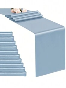 2件/5件/10件缎面婚礼装饰桌旗适用于酒店活动家居生日餐厅宴会丝带桌旗派对桌旗 - 彩色 - 查看 26