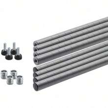 Pole Set To Make Wire Shelving Racks For Kitchen Organization, Garage Storage, Laundry Room, 72" By 1", Gray, Set Of 4 - 1 - View 2