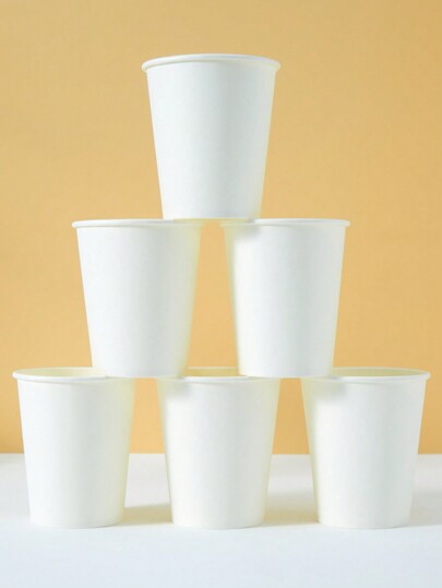 10 قطعة/25 قطعة أكواب ورقية يمكن التخلص منها، أكواب ورقية بيضاء مصمتة، مناسبة للمشروبات الباردة والقهوة، لحفلات عيد الميلاد، التجمعات العائلية، النزهات، ديكورات الحفلات