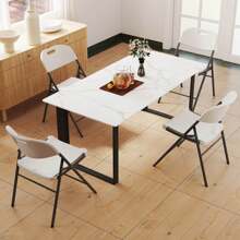 Lifezeal Folding Chairs Set Of 4/8/12 HDPE Plastic Chairs With Metal Frame For Home Office - White - 12 Pieces - View 4