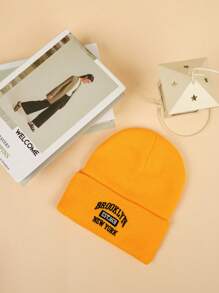 1 件男士字母刺绣波西米亚风派对休闲可爱 Y2K 腈纶针织帽，适合日常佩戴 - 彩色 - 查看 16