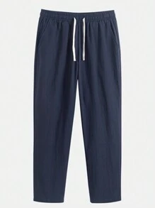 Męska moda klasyczna spersonalizowana jednokolorowa bluzka z kieszenią na jeden rząd z klapą, spodnie ze ściągaczem, odpowiednie na co dzień, odzież uliczną, dojazdy do pracy, lato, nowy zestaw 2 szt.