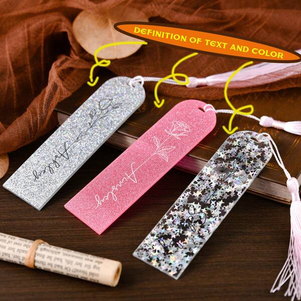 Customized Bookmarks, Shiny Bookmarks, Luminous Bookmarks, Cute Bookmarks, Creative Custom Design, Unique Gift For Daughter, Friends, Holiday Back To School