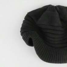 1pc Unisex Winter Hats With Visor Warm Ski Hat Stylish Knitted Hat For Men And Women - K30 Knitted Cap-black - View 2