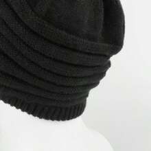 1pc Unisex Winter Hats With Visor Warm Ski Hat Stylish Knitted Hat For Men And Women - K30 Knitted Cap-black - View 5