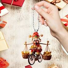 1 Decoración colgante estilo chino del Dios de la Riqueza entregado en tu puerta, adorno plano de acrílico para decoración navideña, decoración de Halloween, decoración de habitación, decoración estética, decoración de dormitorio, decoración del hogar