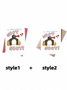 1 st. speelse Noot Noot leuke pinguïn wenskaart met envelop en sluitsticker - perfect voor veelzijdige gelegenheden verjaardag, jubileum, vrijgezellenfeest, vriendschapsdag,