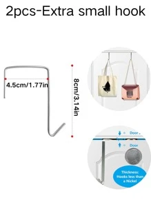 新款卧室门挂架，重型门后挂钩，毛巾架和浴室收纳架 - 包括门后毛巾架、浴室毛巾挂钩和门后挂架 - 非常适合悬挂毛巾、衣物、帽子等 - 多功能门后毛巾架，门挂钩 - 白色 - 查看 11