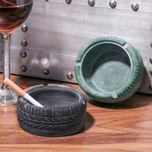 1pc Random Modern Minimalist Creative Resin Tire Ashtray Decor, Suitable For Bar, Living Room, Office Desk Use