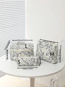 大容量印花化妆包，带提手，便携式美妆工具收纳包，女士印花加厚化妆包，旅行收纳包，美妆化妆包，旅行化妆品收纳包，旅行洗漱包，家居必备。化妆包，化妆袋，化妆包，化妆品收纳包，化妆袋，包，梳妆台，化妆袋，化妆包，包，小化妆包，化妆袋，圣诞礼物，小包，手拿包/小手提包，化妆品收纳包，小包，刷子收纳袋，迷你小包，大容量小包，女士礼物，圣诞礼物，女士礼物创意 - 藏蓝色 - 查看 4