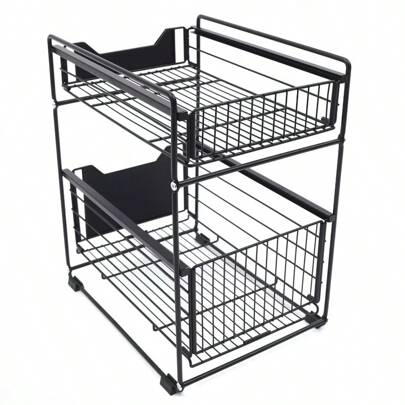 Under Kitchen Sink Shelf Storage Bathroom Cupboard Rack Cabinet Organiser Holder