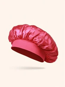 1pc Silk Bonnet For Sleeping Women Double Layer Satin Lined Hair Bonnets For Sleeping Soft Elastic Band Silk Sleep Cap For Curly Hair