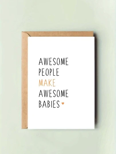 1pc Congratulations Greeting Card For New Parents - Universal Shower, New Arrival, Pregnancy Celebration Card With Envelope, Paper Material, Suitable For Anyone
