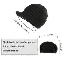 1pc Unisex Winter Hats With Visor Warm Ski Hat Stylish Knitted Hat For Men And Women - Small Red Flag Knitted Cap - White - View 2