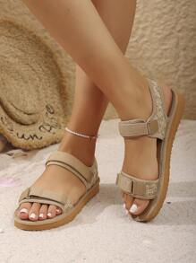2025 New Anti-Slip Soft Sole Outdoor Plus Size Women's Beach Sandals, Casual Summer Beach Sport Sandals