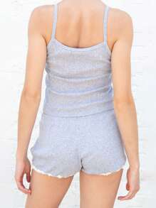 Women Sleepwear Suit, Sleeveless Off Shoulder Lingerie Sling Vest Tops + Short Pants Suit