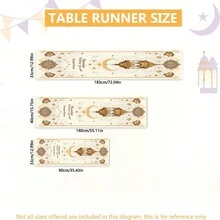 1pc Table Runner, White Gold Moon Star Pattern Tablecloth, Suitable For Home Restaurant Fireplace Party Decoration, Home Kitchen Dining Room Decoration, Home Decor