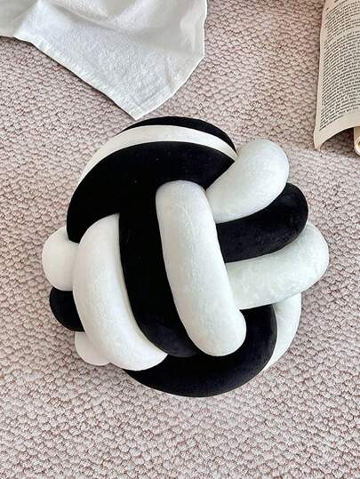 创意打结球装饰抱枕，北欧风格客厅沙发垫，编织装饰抱枕