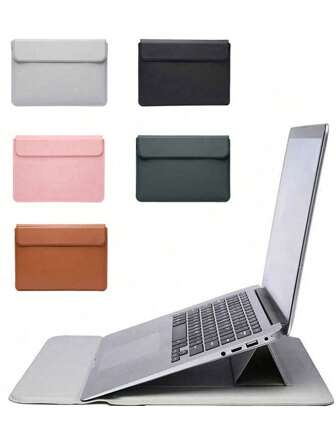 1 件轻便便携式笔记本电脑磁性支架保护套，带支架功能的保护垫套，适合 13 英寸、14 英寸、15 英寸笔记本电脑和平板电脑，防刮、可折叠且稳定的支架，适合办公室使用