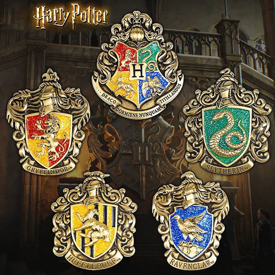 Harry Potter Harry Potter Badges, Hogwarts Four Great Colleges Brooch, Vintage Decorative Metal Brooch, For Jewelry, Accessory, And Gift, Surrounding Hogwarts Gift, Badges For Backpack Badges Fashion Decorations Gifts[Officially Licensed],School Supplies,Back To School
