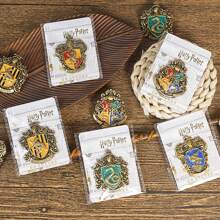 Harry Potter Harry Potter Badges, Hogwarts Four Great Colleges Brooch, Vintage Decorative Metal Brooch, For Jewelry, Accessory, And Gift, Surrounding Hogwarts Gift, Badges For Backpack Badges Fashion Decorations Gifts[Officially Licensed],School Supplies,Back To School