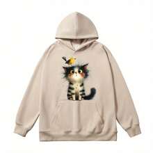 1 pieza/2 piezas/3 piezas Pegatina transferible con calor estilo DIY de gato y pájaro - Lavable, apta para camisetas, vaqueros, suéteres, bolsos y almohadas