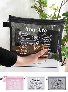 Torba na kosmetyki You Are' Letter Pattern, torba podróżna do przechowywania kosmetyków, torba podręczna, kosmetyczka, odpowiednia do prezentów rodzinnych, dobry prezent dla rodziny, prezent urodzinowy, prezent rocznicowy